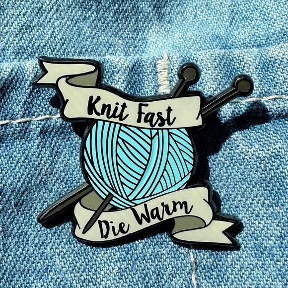 Knit Fast Enamel Pin - Picture 3 of 5